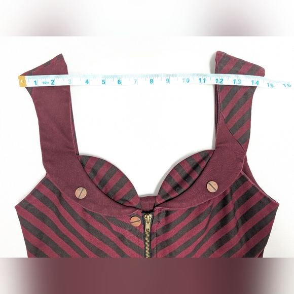 Jawbreaker Steampunk Corset Dress Goth Red Black Lace Rufflesize M - Picture 7 of 13